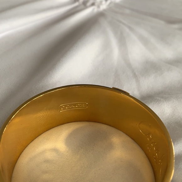 Coach navy enamel and gold bangle bracelet - Picture 4 of 6